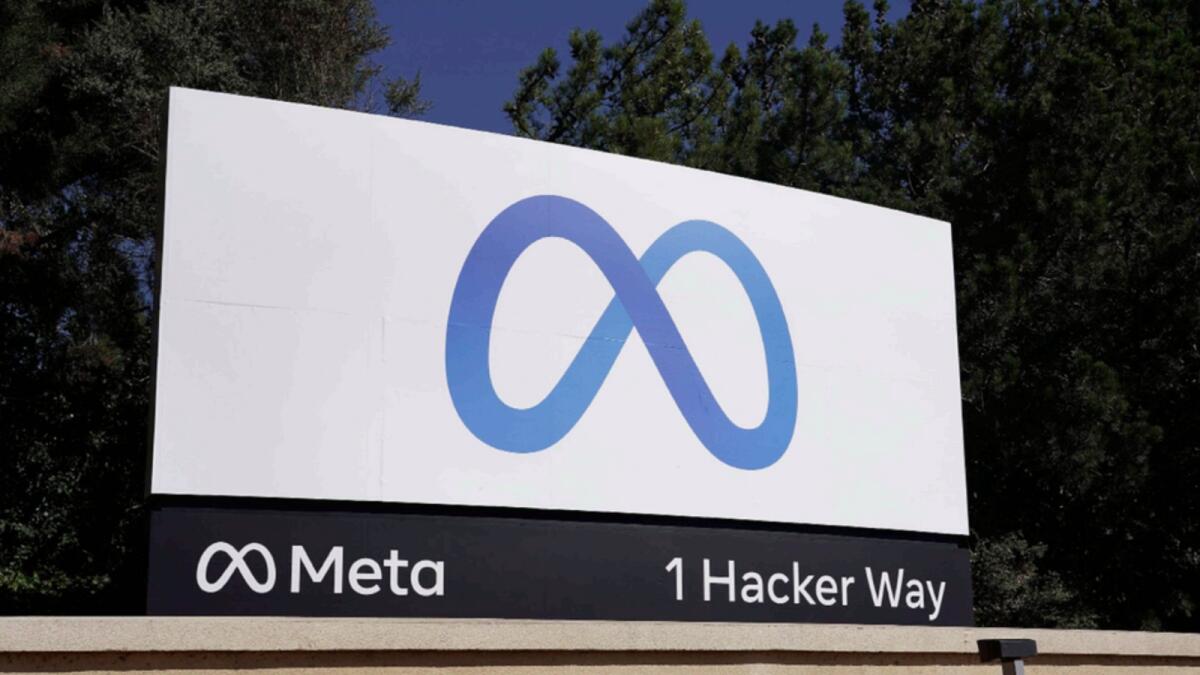 Meta sign at the company headquarters in Menlo Park, California. — AP file