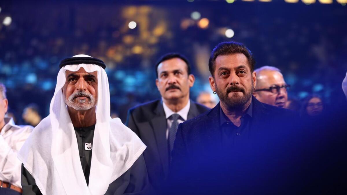 Sheikh Nahyan bin Mubarak Al Nahyan, Minister of Tolerance and Coexistence with Bollywood actor Salman Khan