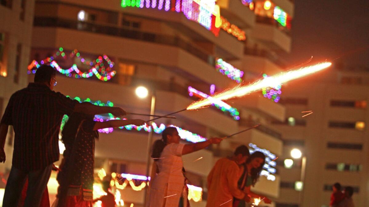 Indians celebrate Diwali in Bur Dubai. — File photo by Shihab