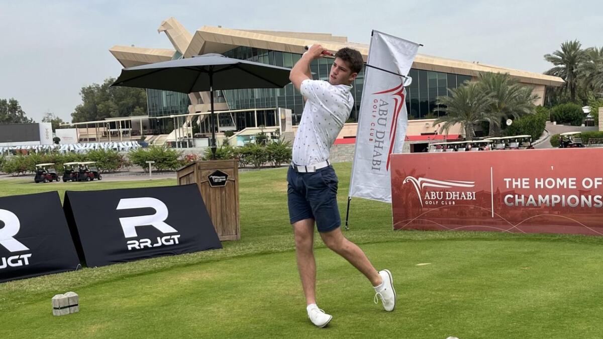 Round one leader Joe Jones in action at Abu Dhabi Golf Club. - Supplied photo