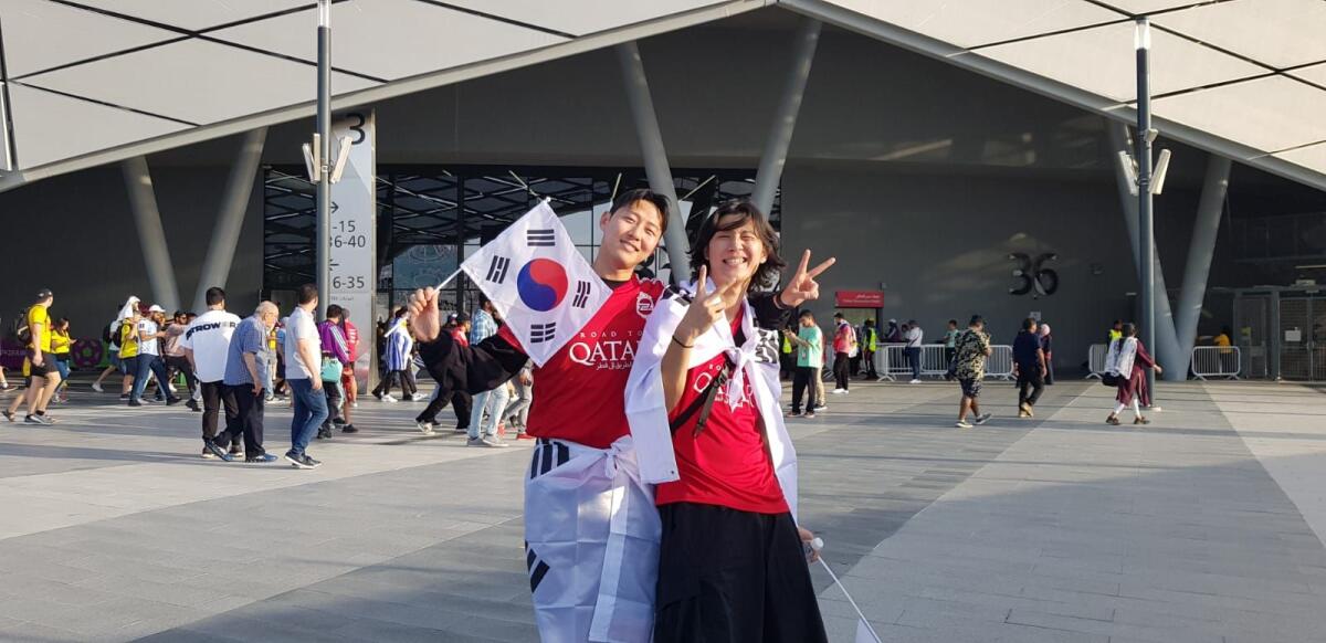 Daniel's friends who have come from Seoul for South Korea matches.