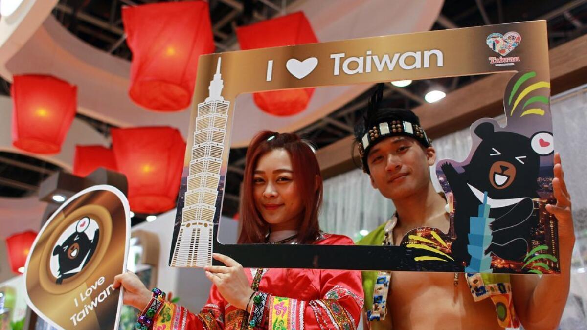 The Taiwan pavilion during Arabian Travel Market 2016 at the Dubai World Trade Centre on Tuesday.