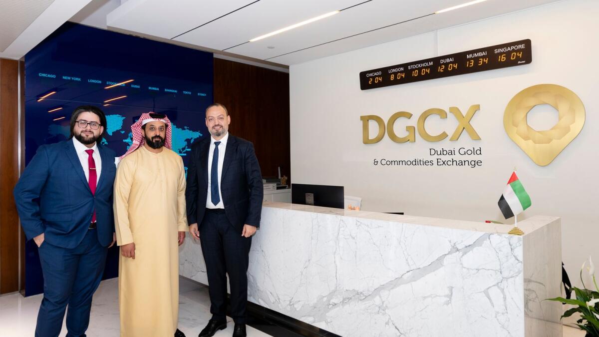 Ahmed bin Sulayem, CEO of DGCX, and Sami Abu Ahmad, CEO at SPM, at the launch of the SAM Precious Metals trading at DGCX. — Supplied photo