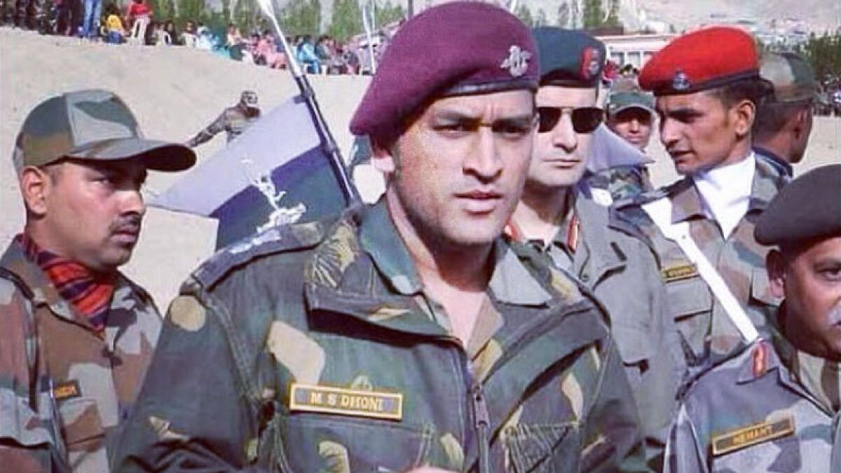 Cricketer Dhoni shares first photos of parachute jump