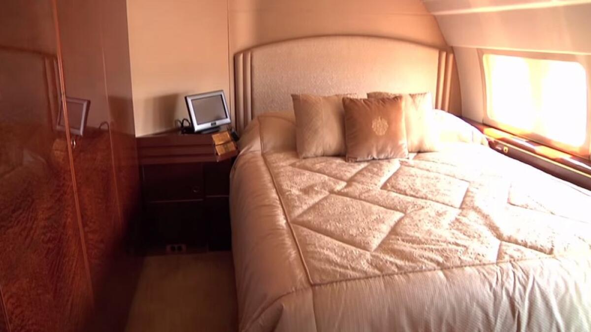 It has a silk-lined master bedroom.