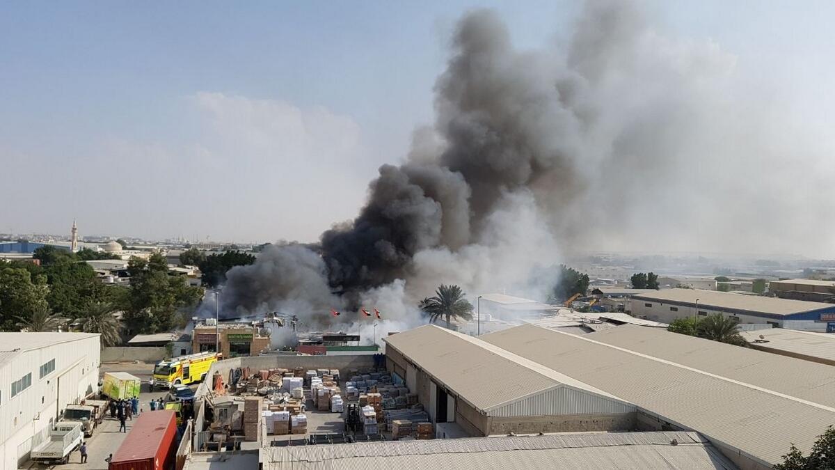 Video: Firefighters put out blaze in Sharjahs Industrial Area