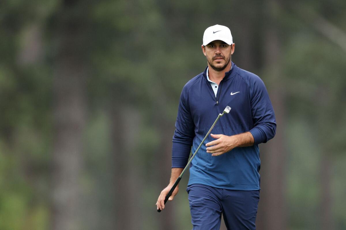 Brooks Koepka of the United States seen on the eighth green during a practice round at Augusta National Golf Club. — AFP