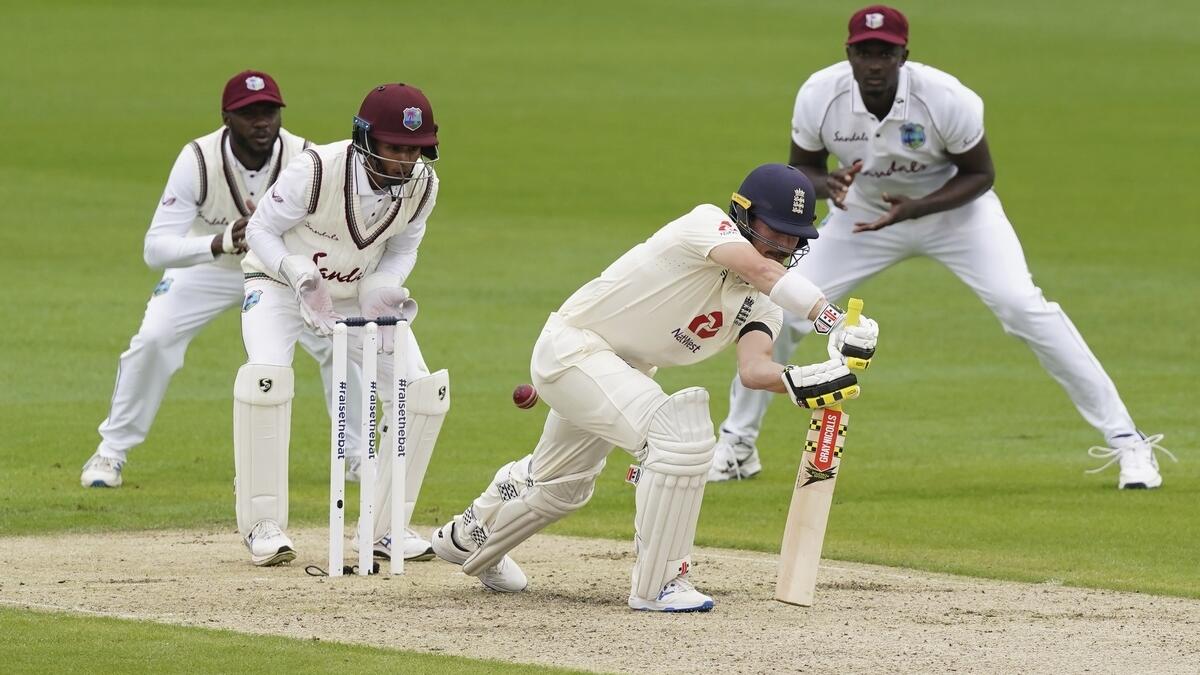 England's Rory Burns is declared LBW off the bowling of Roston Chase