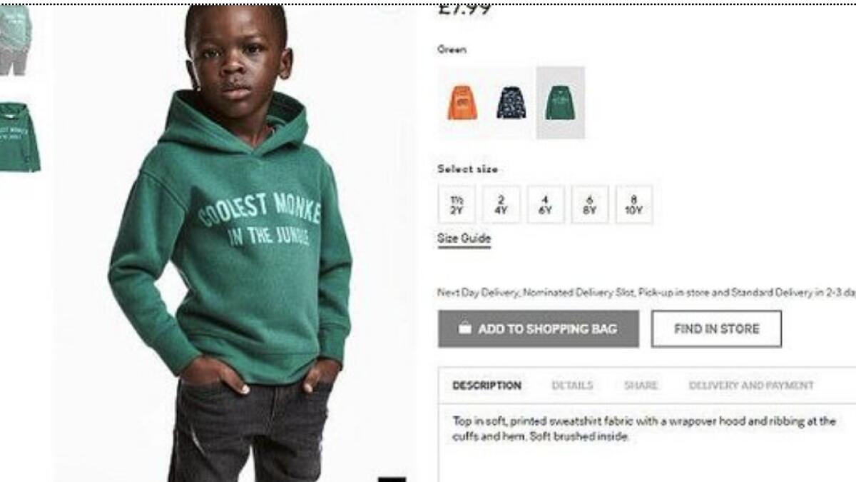 H&M apologises following backlash over racist image of child