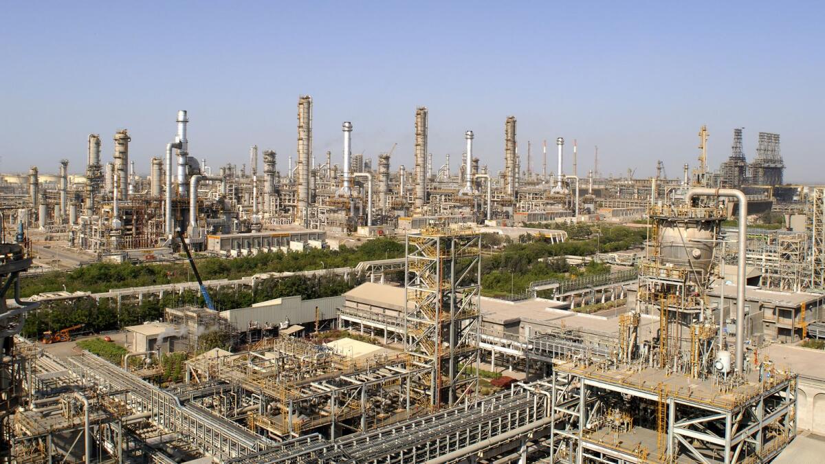 A general view of a refinery at Jamnagar, some 400kms west of Ahmedabad. India shipped in 877,400 barrels per day (bpd) oil from Russia in July, a decline of about 7.3 per cent from June, with Moscow continuing as its second biggest oil supplier after Iraq. — AFP file photo