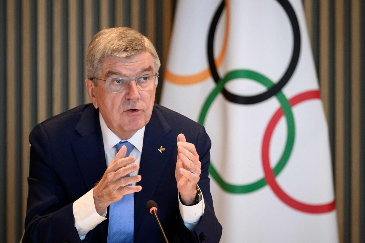 International Olympic Committee (IOC) President Thomas Bach during an IOC executive board meeting in Lausanne on Tuesday. — AFP
