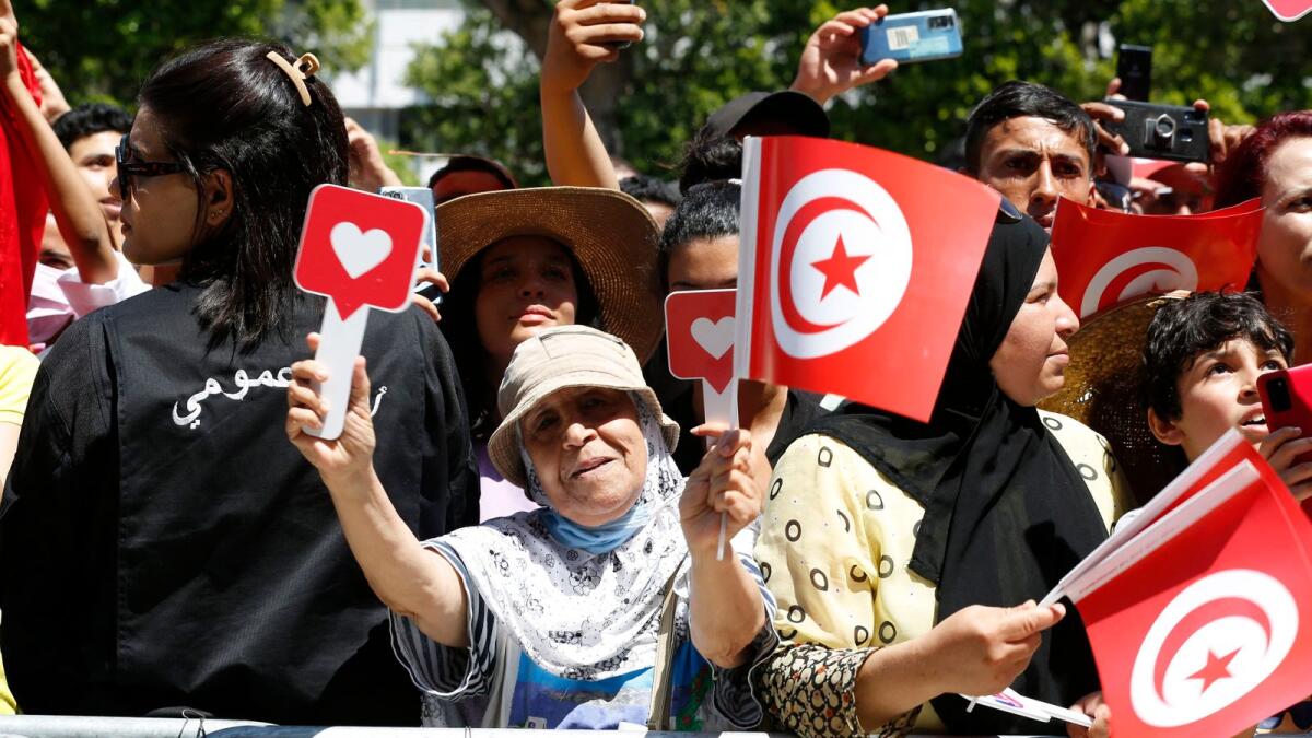 Tennis - Tunisia holds celebration for tennis player Ons Jabeur - Tunis, Tunisia - July 15, 2022 Fans are seen during the celebration in support of Tunisia's Ons Jabeur REUTERS/Zoubeir Souissi
