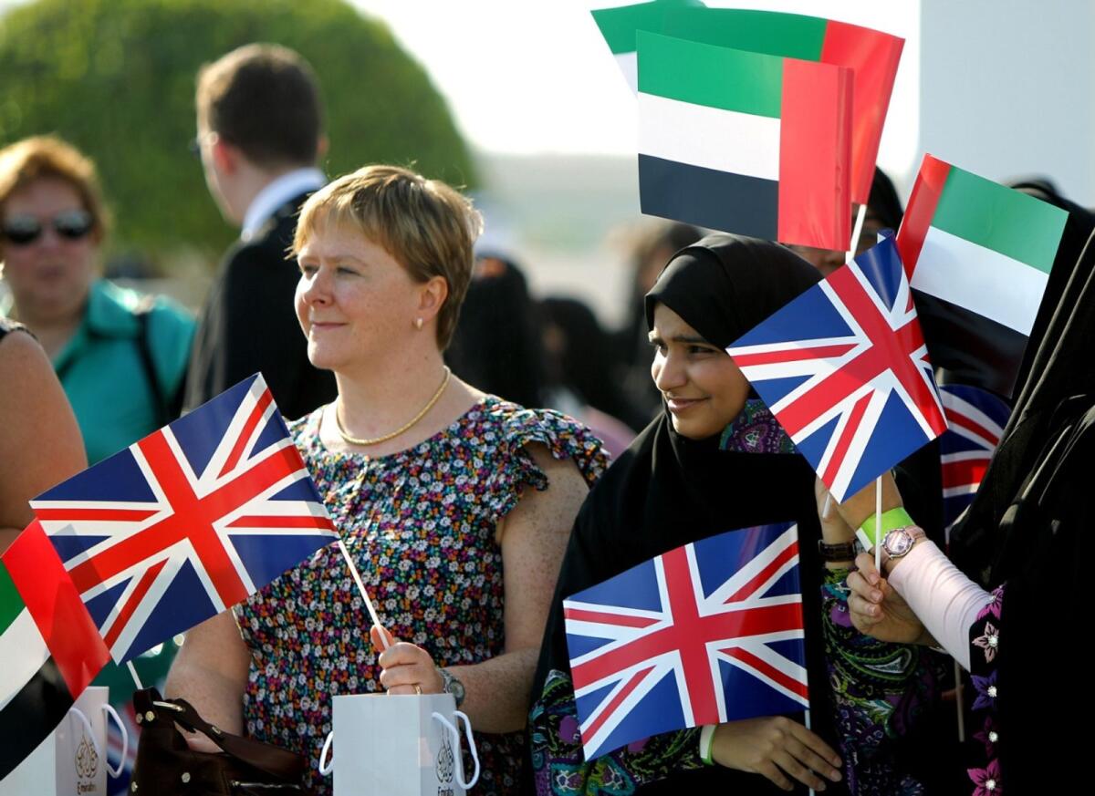 British expats gather to get a glimpse of the morach during her visit to the UAE in 2010.