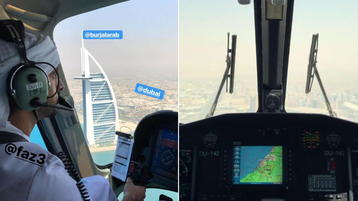 Video: Sheikh Hamdan pilots chopper over Dubai