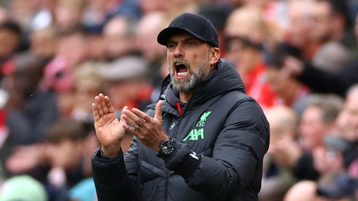 Liverpool manager Juergen Klopp was dealt a huge shock when his Reds were beaten 3-0 by the Italian at home at Anfield. - AFP