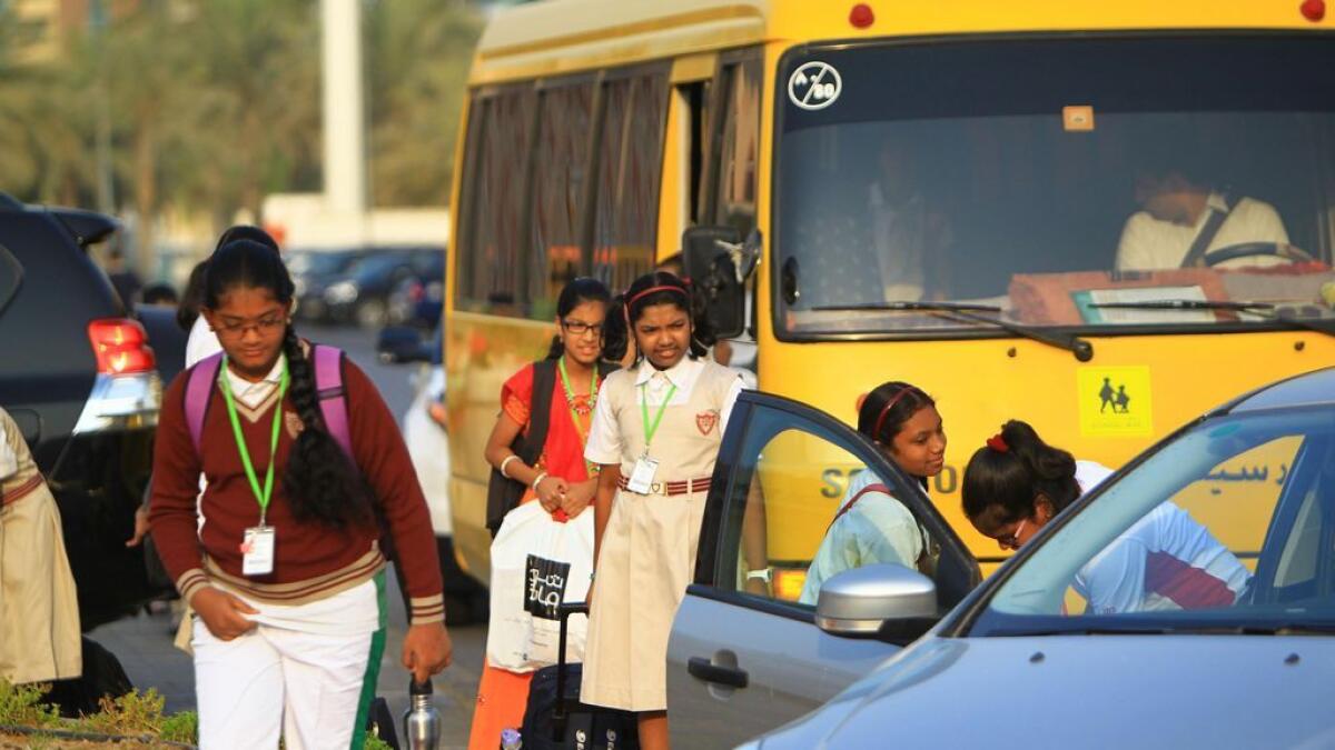 Students are asked to exercise caution before, during and while boarding a bus and exiting it; they are supposed to stay at least 19 steps away from the bus and queue up before getting in. 