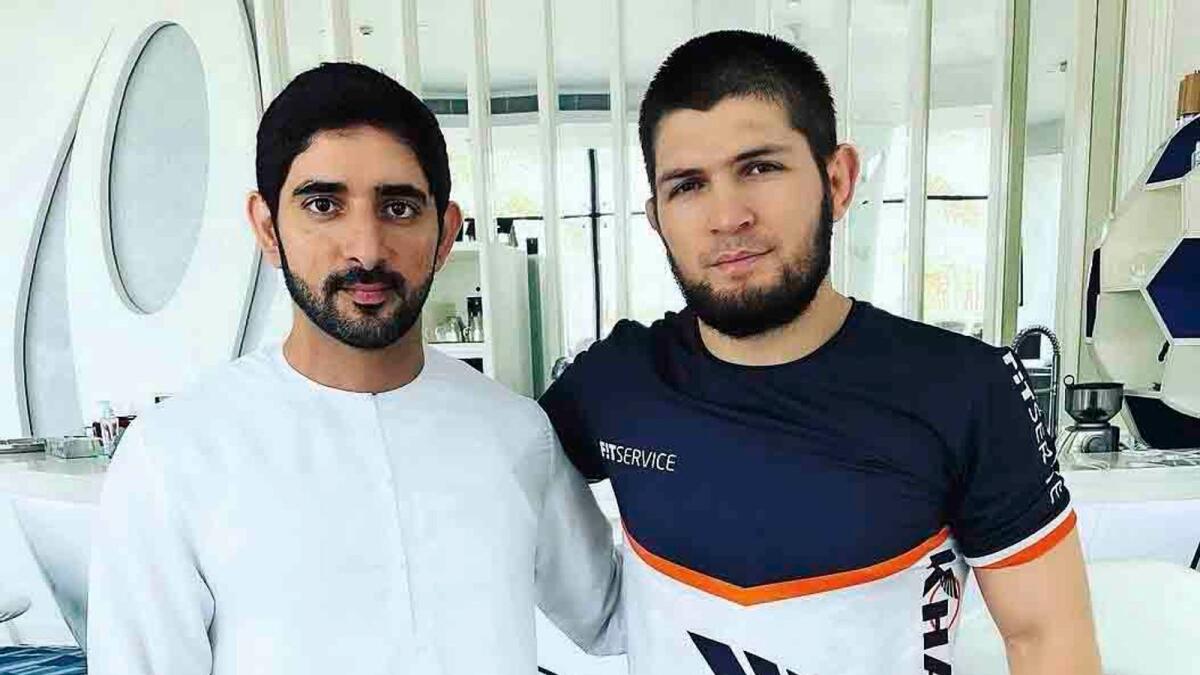 Sheikh Hamdan with Khabib Nurmagomedov. — Khabib Instagram