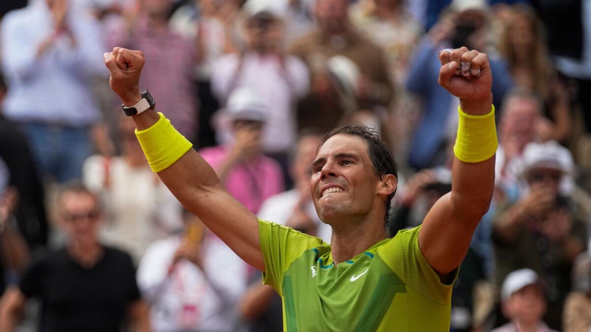 Rafael Nadal celebrates after winning the final. (AP)