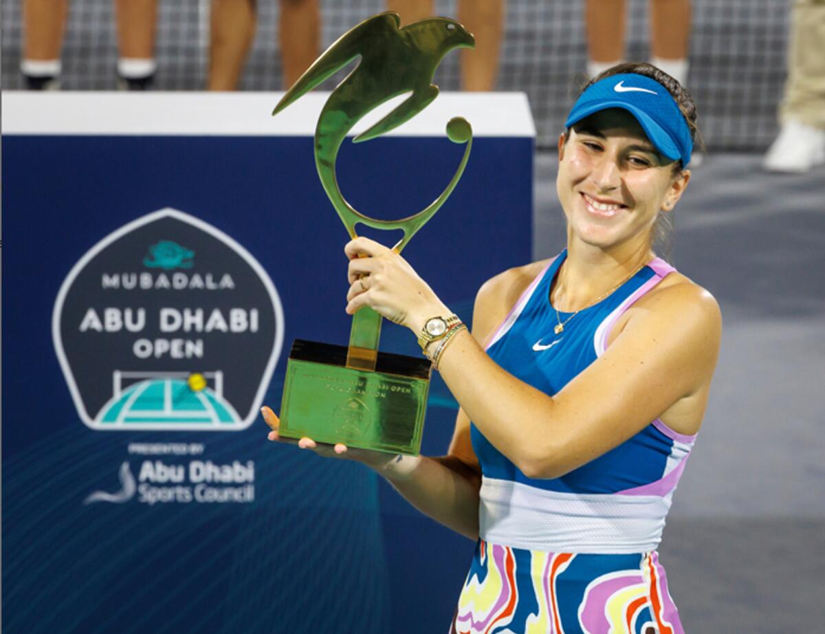 Belinda Bencic of Switzerland poses with the trophy. — Supplied photo