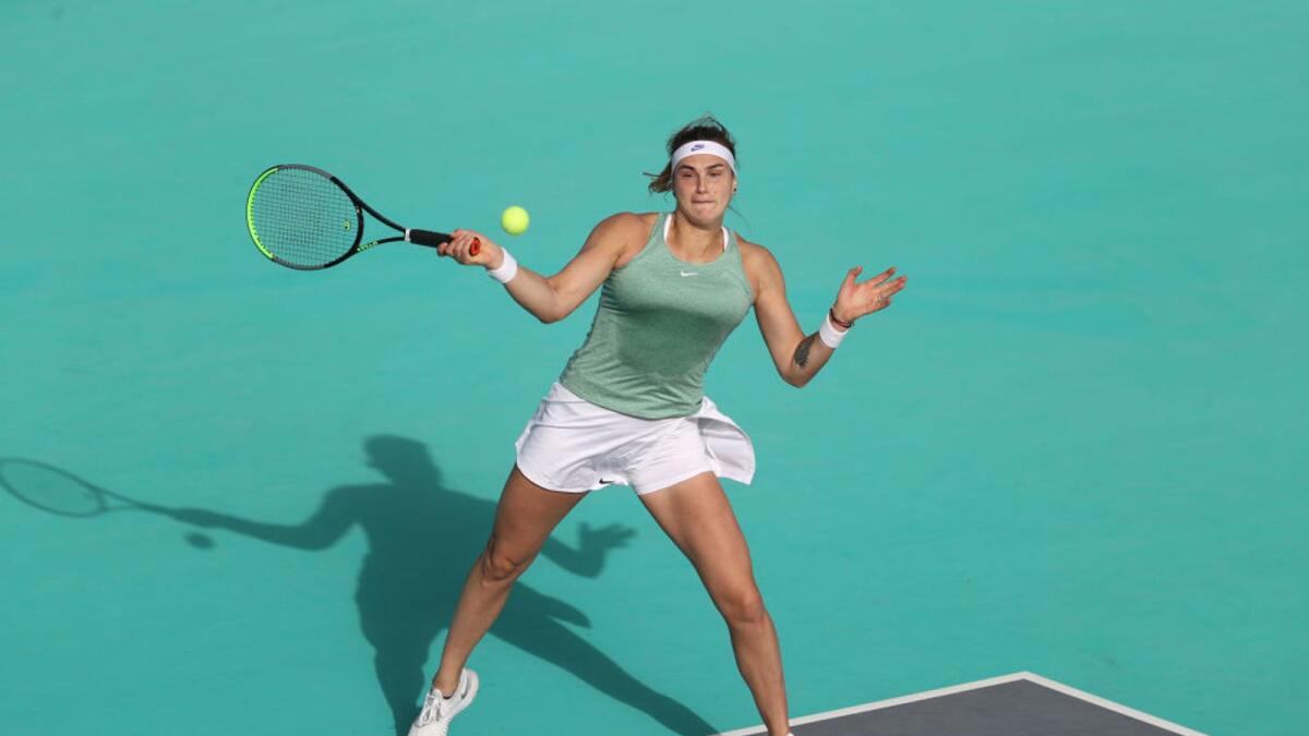 Aryna Sabalenka beats Ons Jabeur 6-2, 6-4 to advance to the quarterfinals. — Twitter