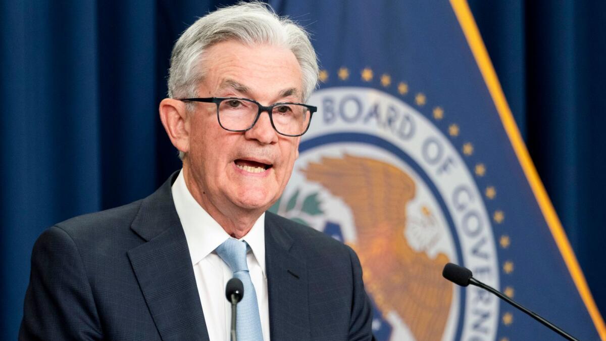 Federal Reserve Chairman Jerome Powell speaks during a news conference at the Federal Reserve Board Building in Washington. — AP file photo