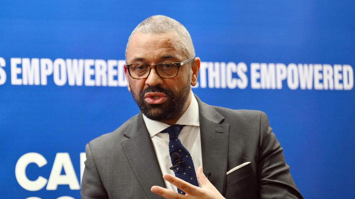 Britain's Home Secretary James Cleverly. — AFP file