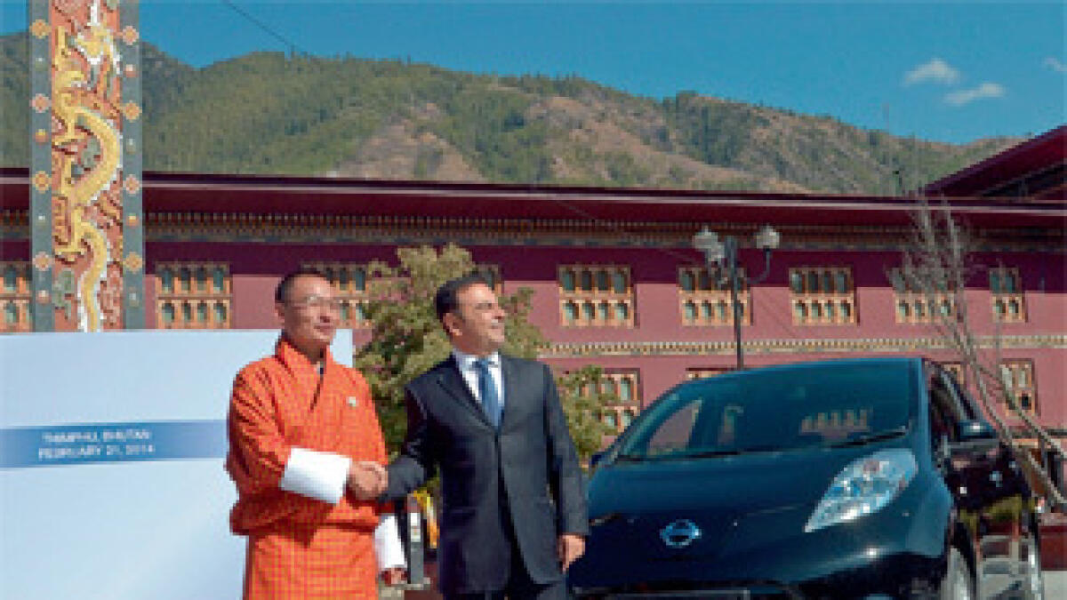 Bhutan on map with Nissan’s electric cars