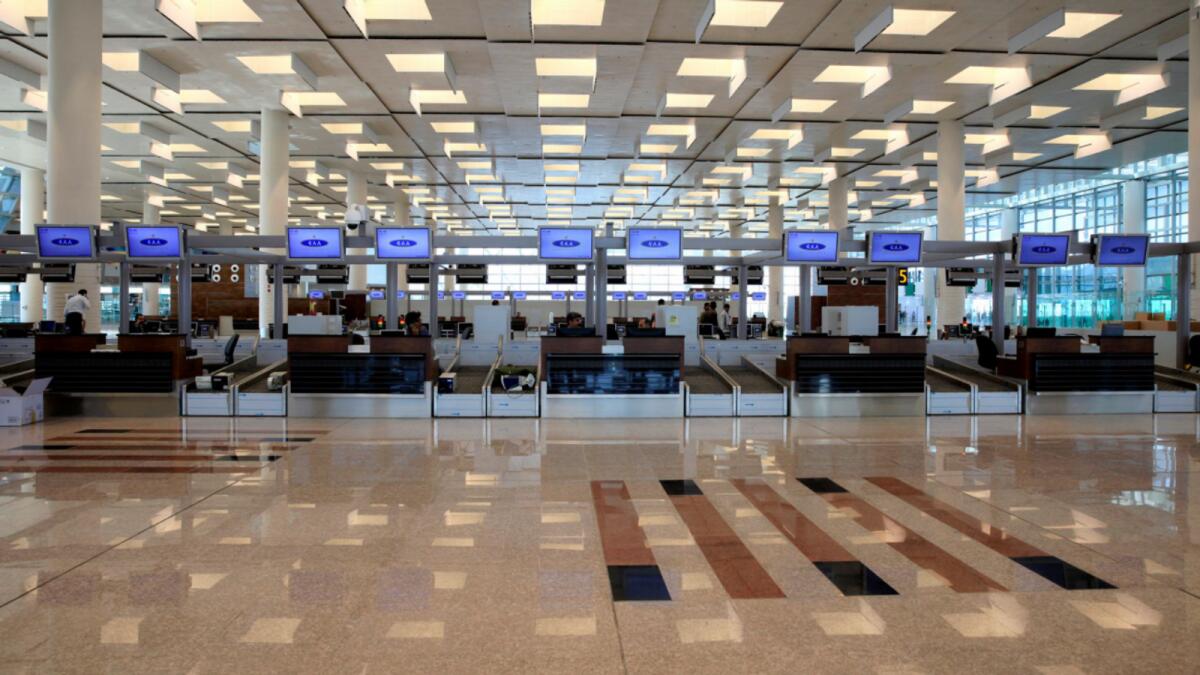 A general view of the check-in area at the Islamabad international airport.