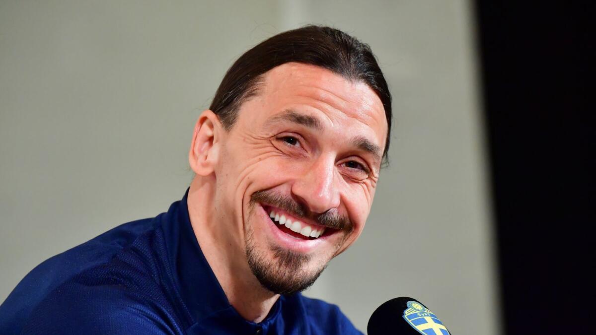 Sweden's Zlatan Ibrahimovic during a press conference. — Reuters