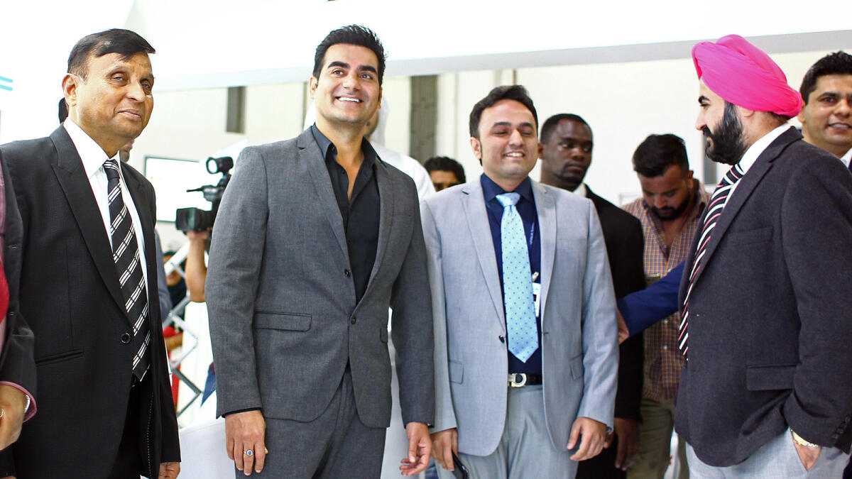 Bollywood actor Arbaaz Khan inaugurates the Indian Property Show in Dubai on Tuesday. The show runs till Thursday and features over 600 projects in India from 170 developers. — Photos by Shihab