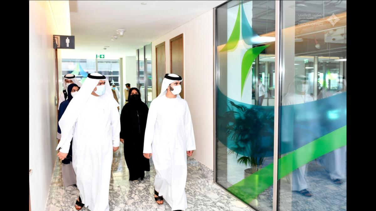 Sheikh Mansoor during his visits to Covid vaccine centres in Dubai.