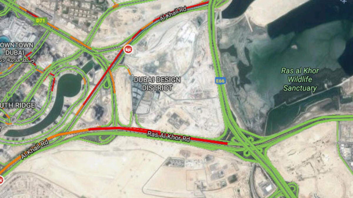 Massive traffic jam on Dubais Al Khail road