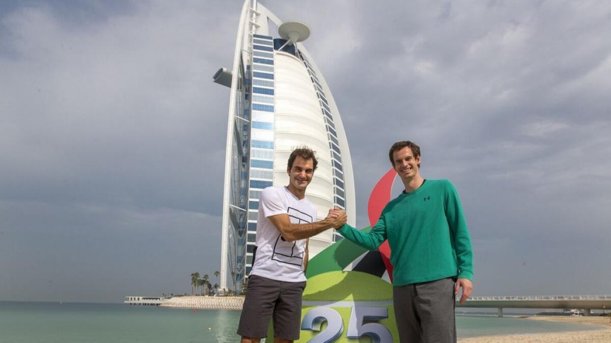 Watch: Federer plays Murray on beach facing Burj Al Arab