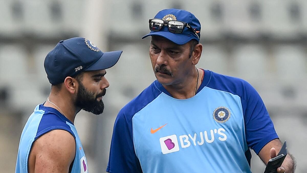 Indian captain Virat Kohli with head coach Ravi Shastri. (AFP file)