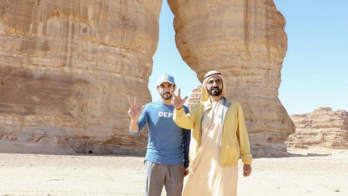Photos: Sheikh Mohammed visits historic Saudi landmark