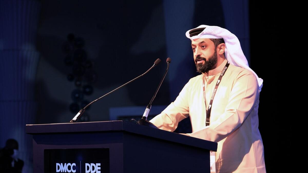 Ahmed bin Sulayem, executive chairman and chief executive officer, DMCC, addressing Dubai Diamond conference on Monday. — Supplied photo 