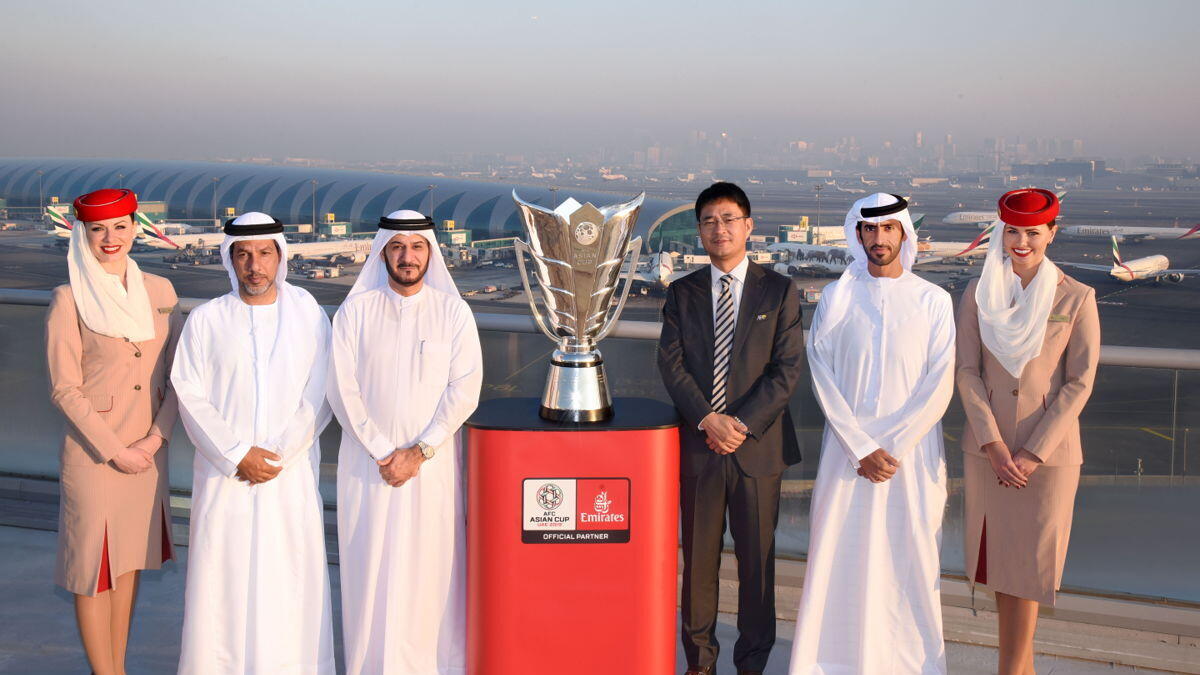 Asian Cup trophy travels aboard Emirates, arrives in Dubai 