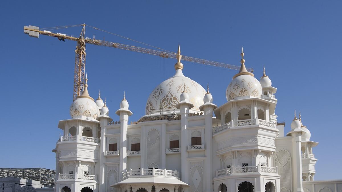 The Rajmahal Theatre, part of the Bollywood theme park, under construction in Dubai Parks and Resorts. — Supplied photo