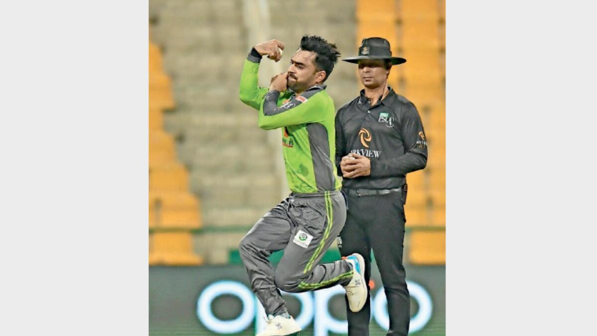 Rashid Khan delivered with the ball and the bat for the Qalandars. (Pakistan Super League Twitter)