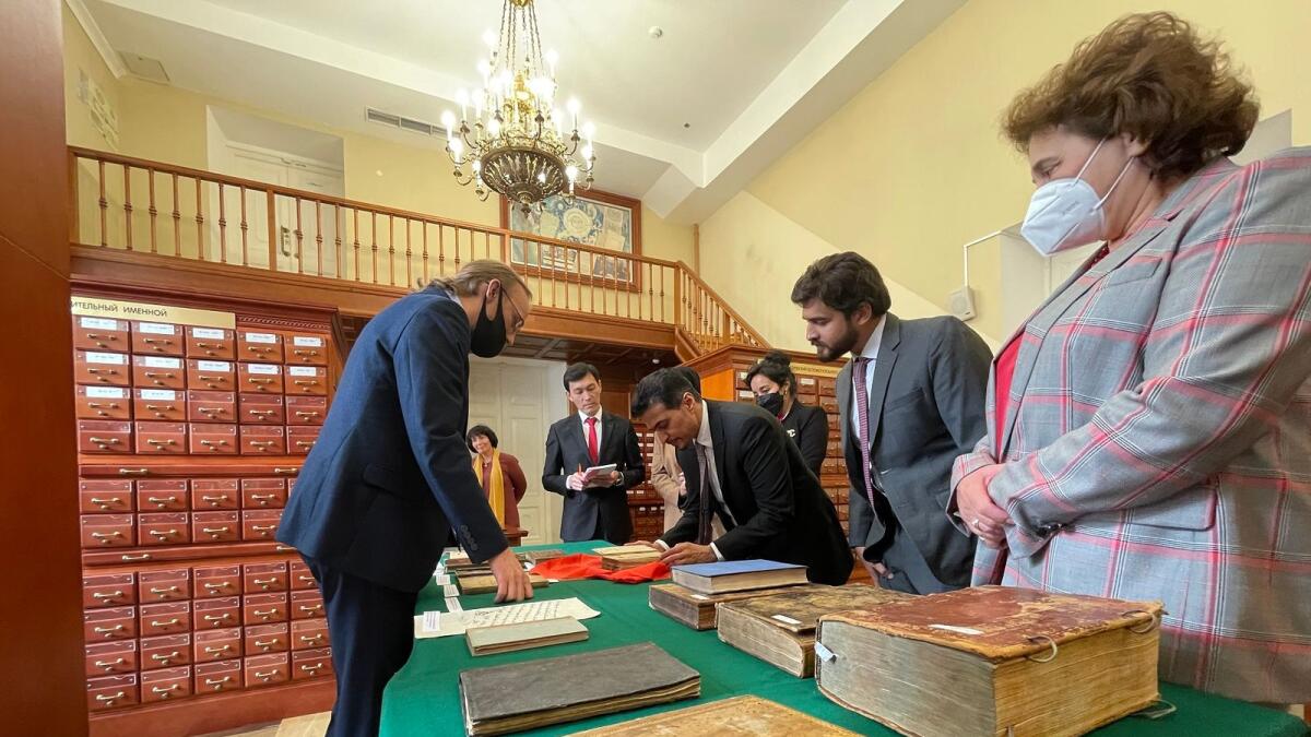 The Sharjah delegation at the Russian State Library. — Supplied photo