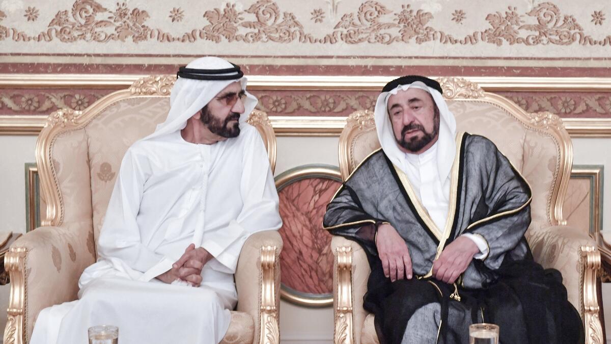 Sheikh Mohammed bin Rashid condoles with Sharjah Ruler on death of Khalid Al Qasimi