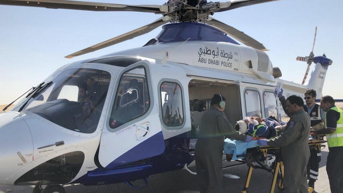 Man critically injured in UAE road accident, airlifted to hospital