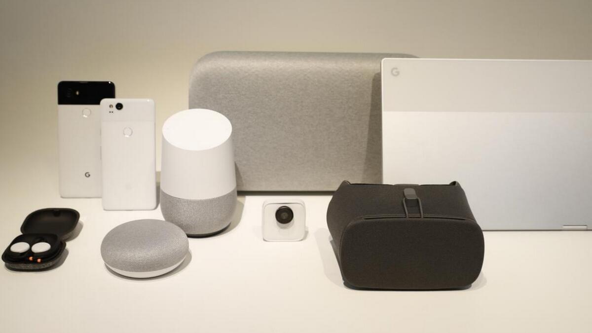 Google, Google Assistant on smartphones, home speakers, security cameras.