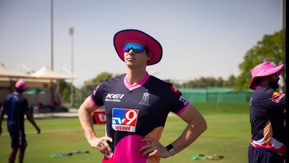 Steve Smith during a training session in Sharjah on Monday