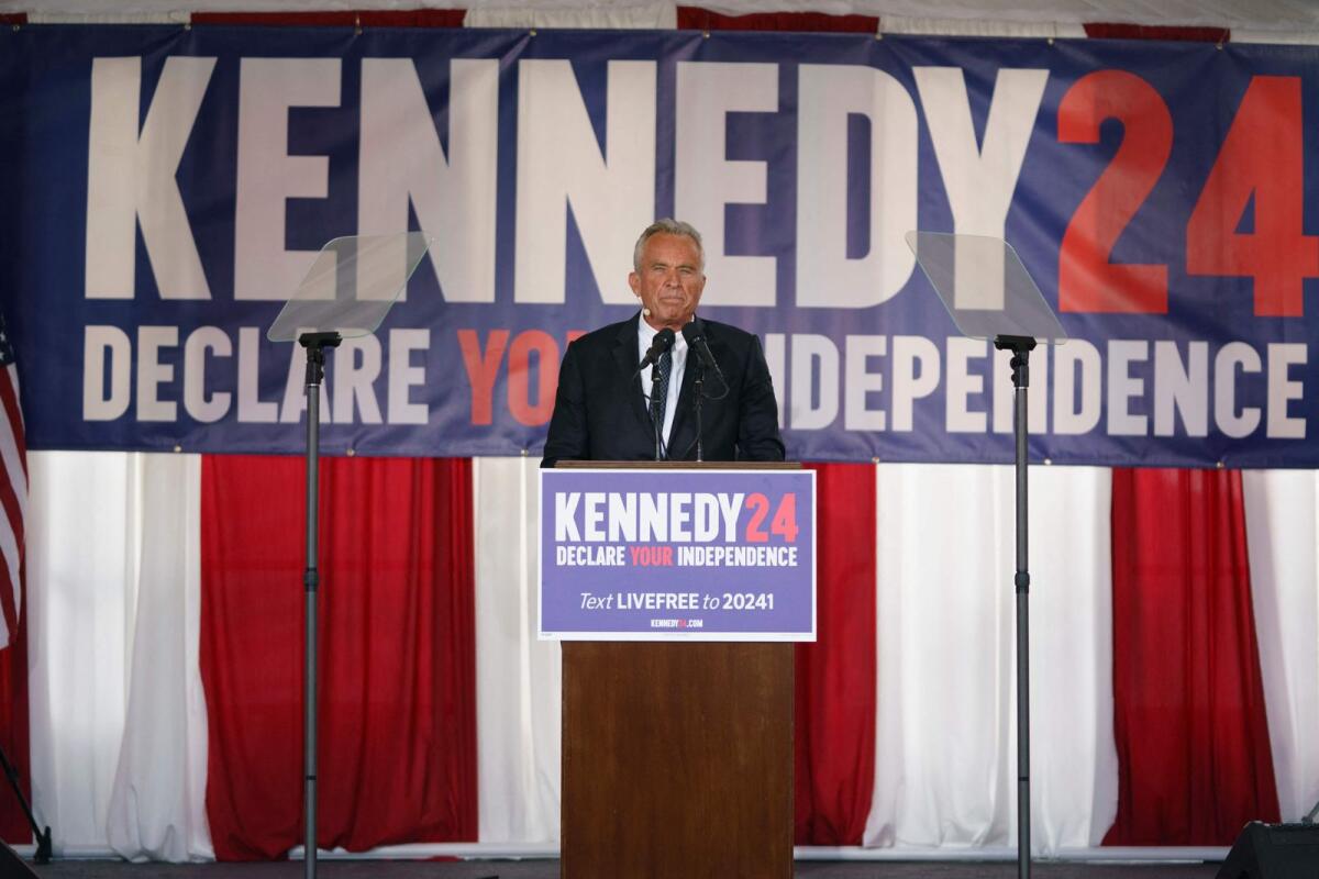 Presidential Candidate Robert F. Kennedy Jr. makes a campaign announcement at a press conference on October 9, 2023 in Philadelphia, Pennsylvania. — AFP