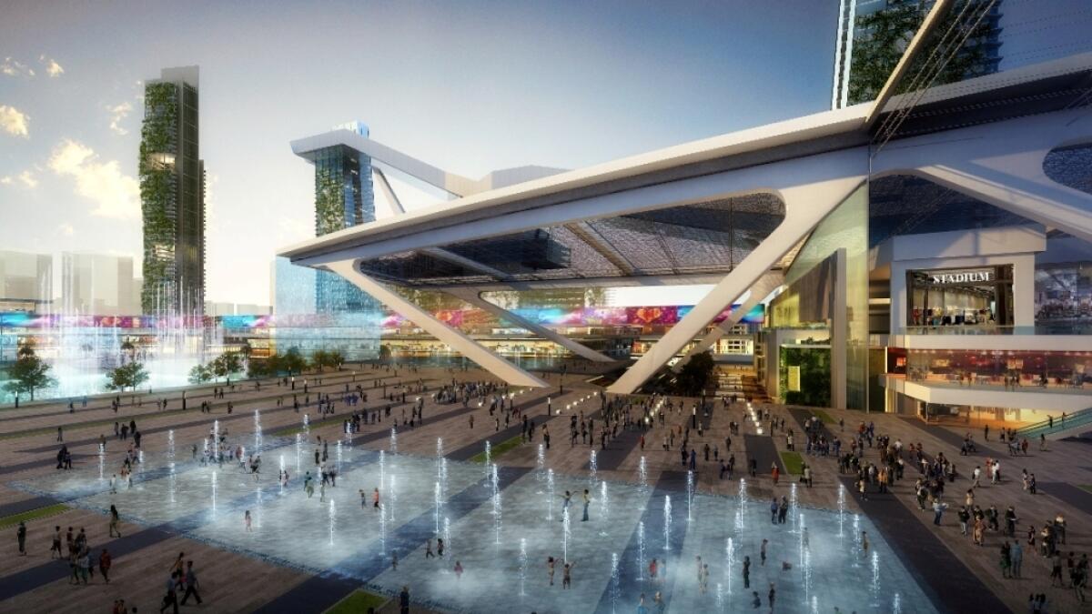 The world's largest dancing fountain planned outside Meydan One Mall.