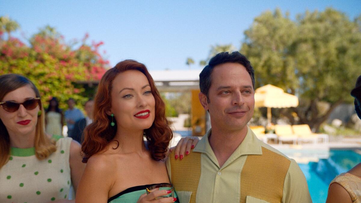 Olivia Wilde and Nick Kroll in a scene from Don't Worry Darling