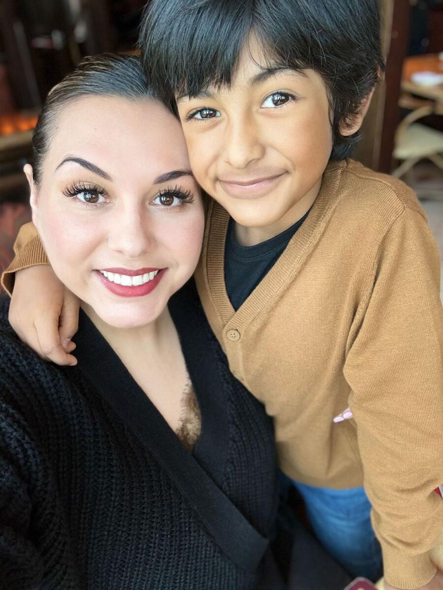 Natalia Miranda with her son