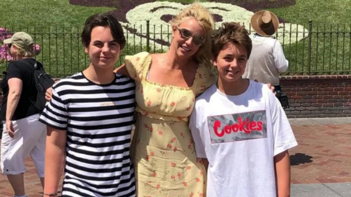 Britney Spears with her sons. (Instagram Photo)