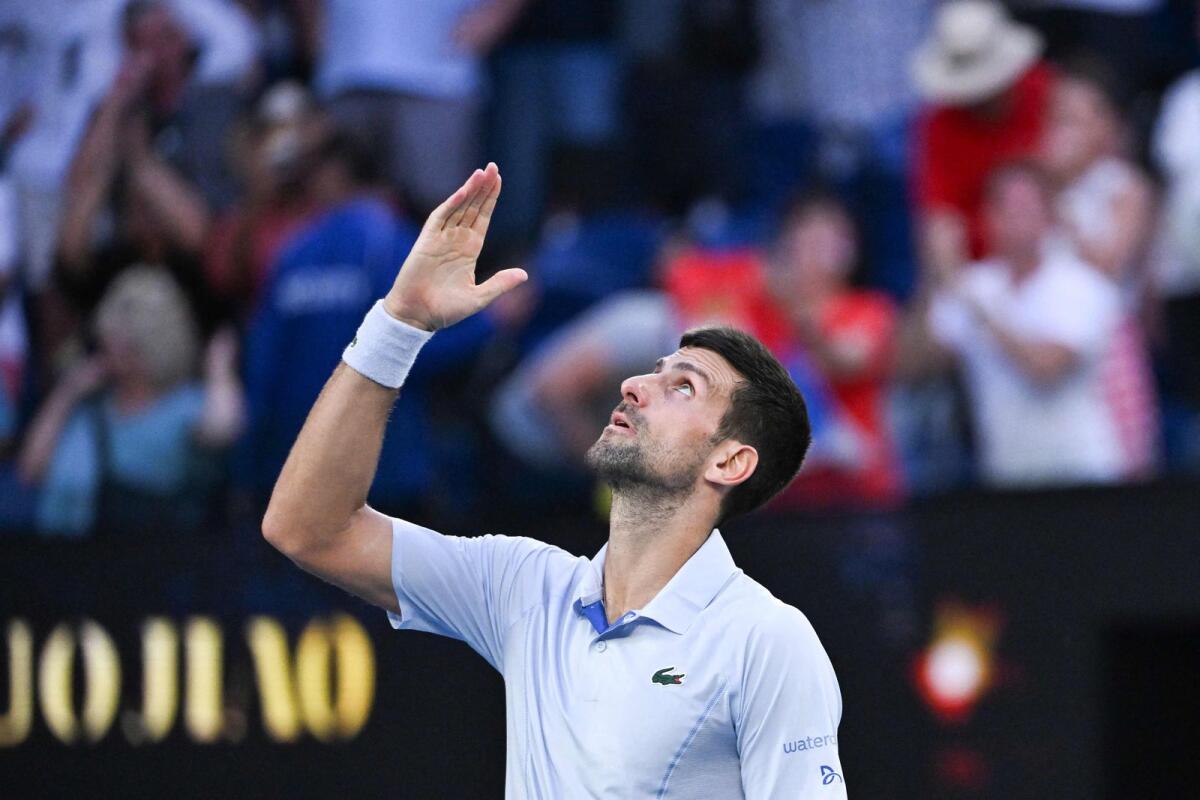 Serbia's Novak Djokovic celebrates his victory against USA's Taylor Fritz. — AFP
